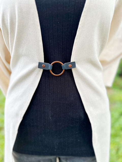 Copper O-Ring w/ Studded Blue Leather