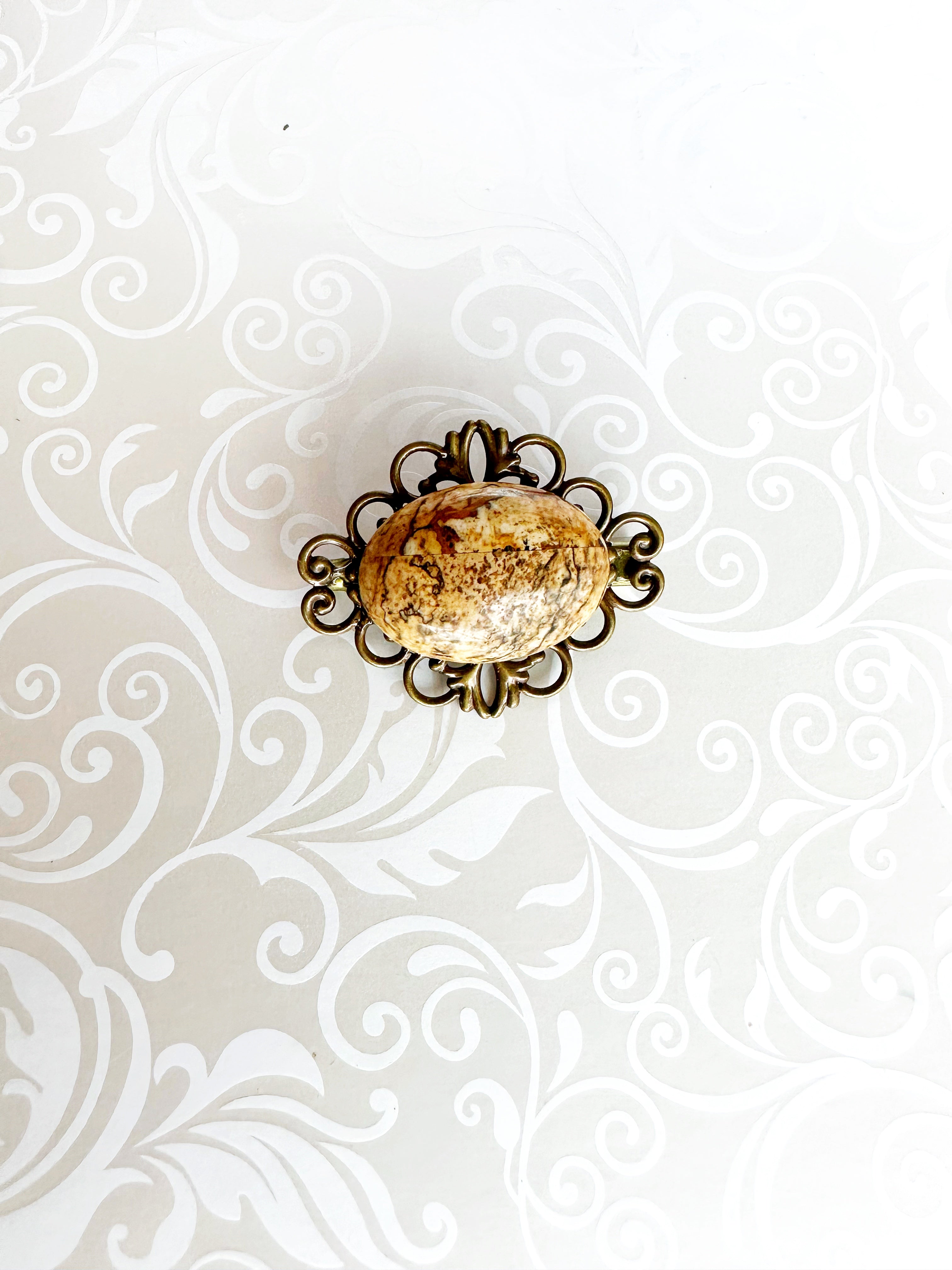 KardiPin - Sandstone & Bronze Brooch