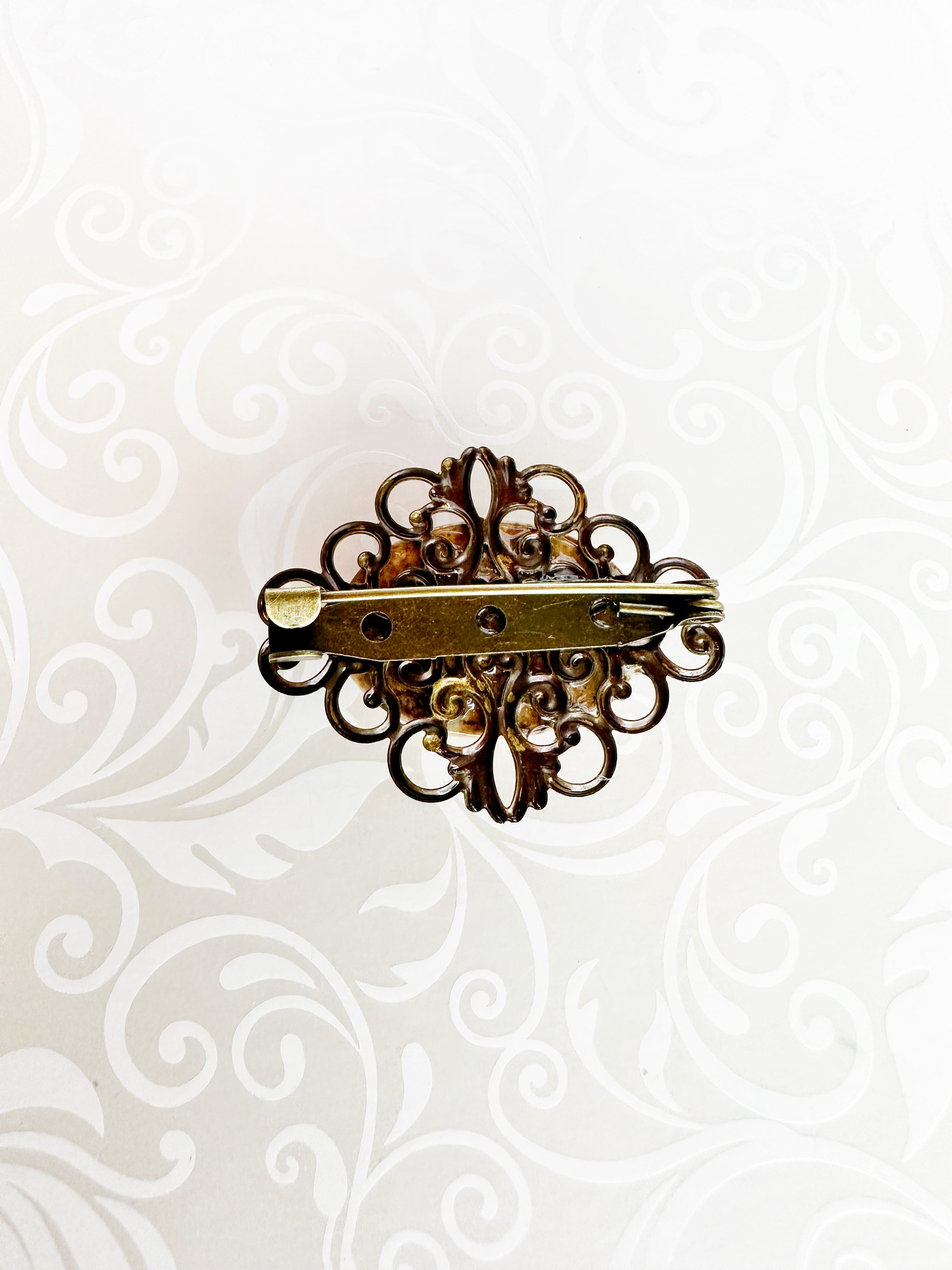 KardiPin - Sandstone & Bronze Brooch