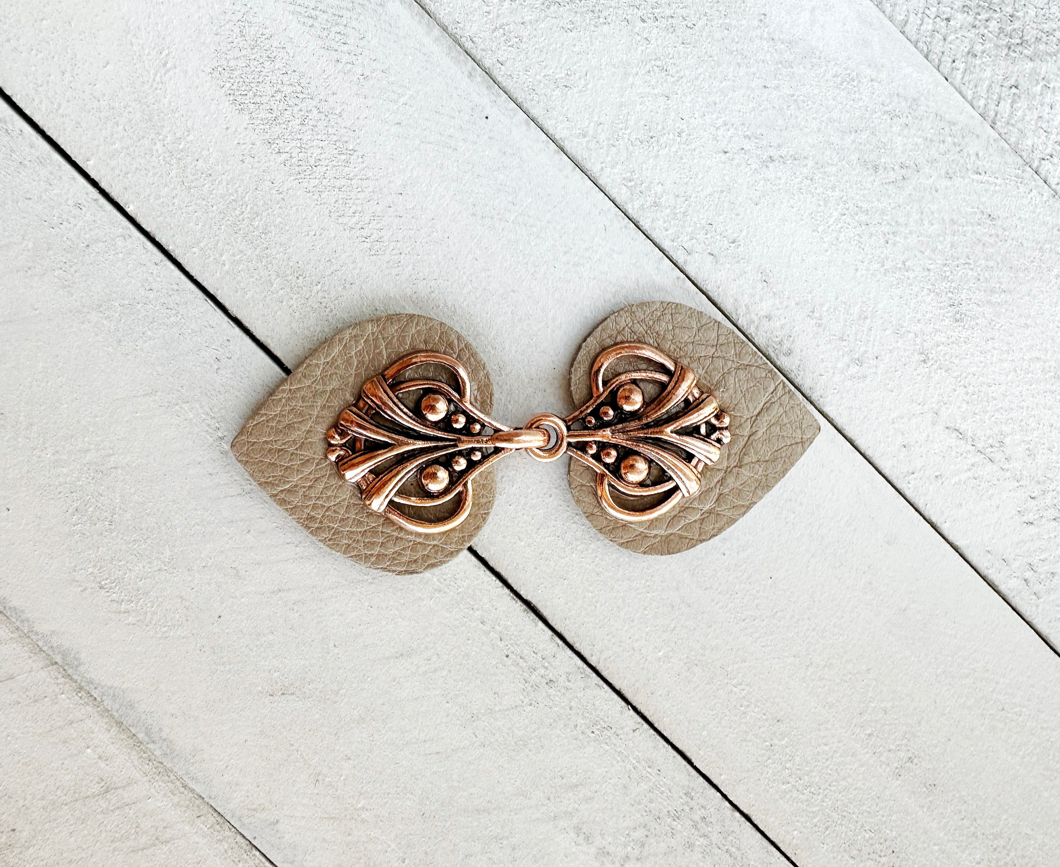 "Myriad" Copper on Champagne Leather