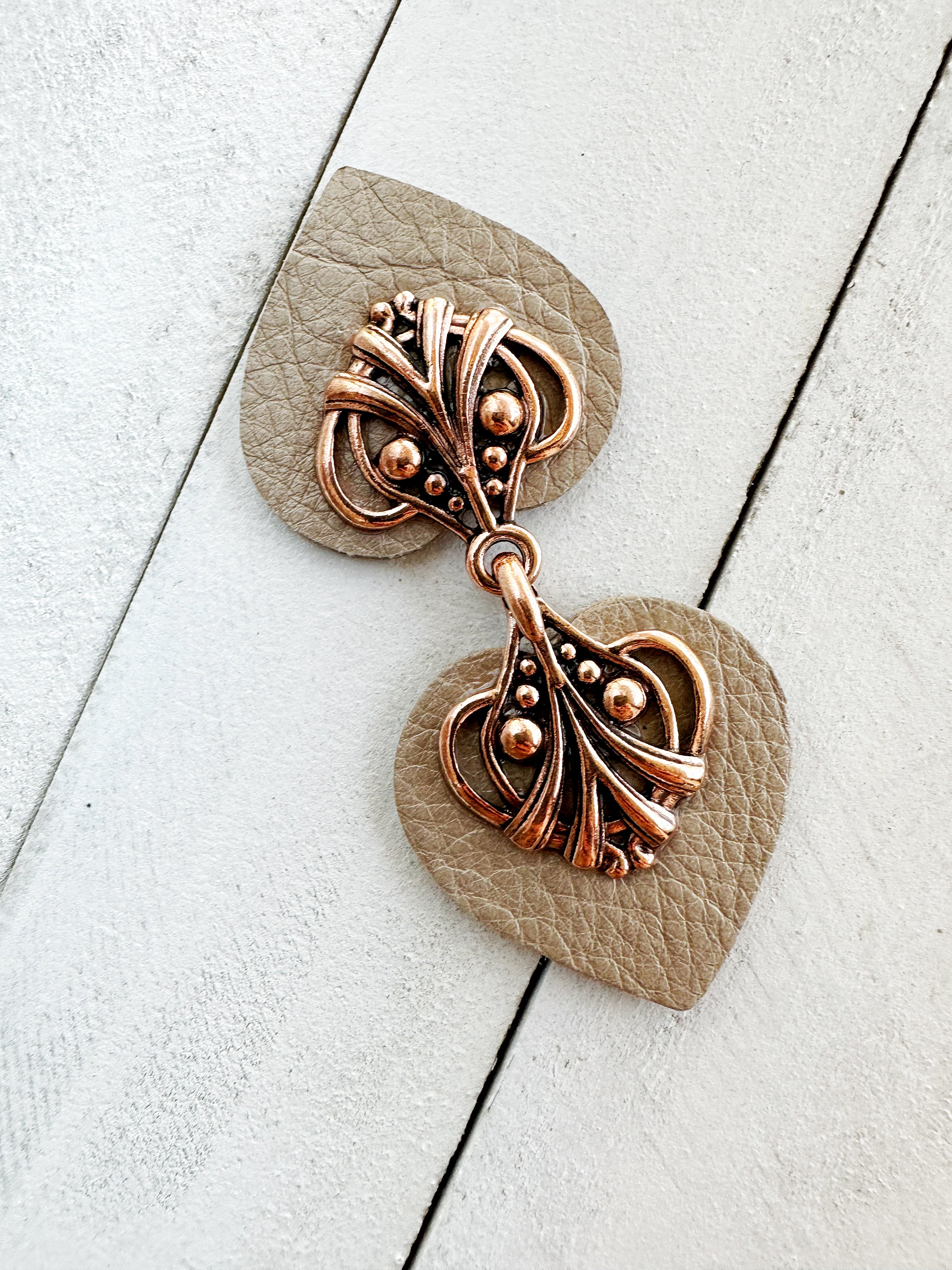"Myriad" Copper on Champagne Leather