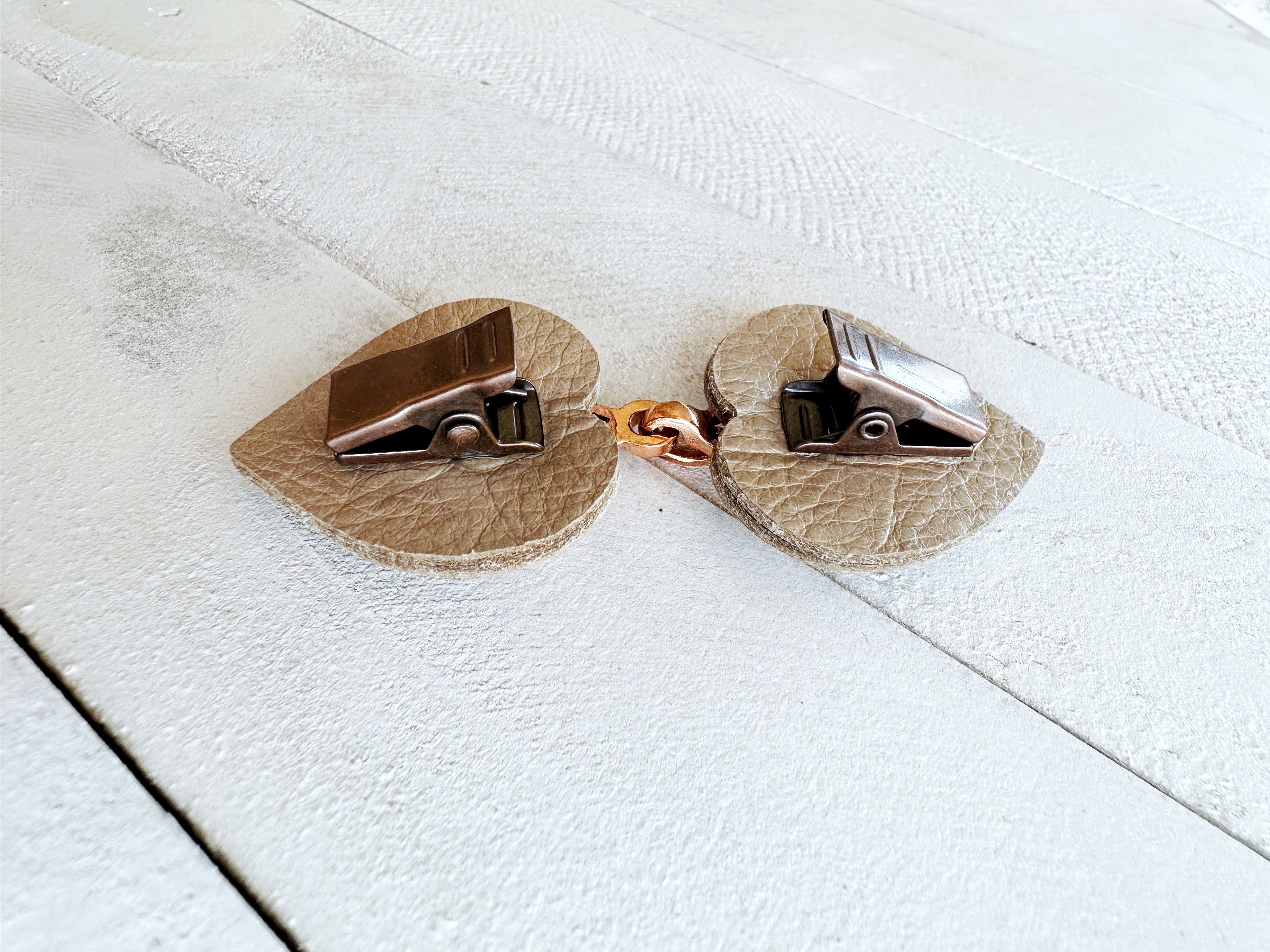 "Myriad" Copper on Champagne Leather