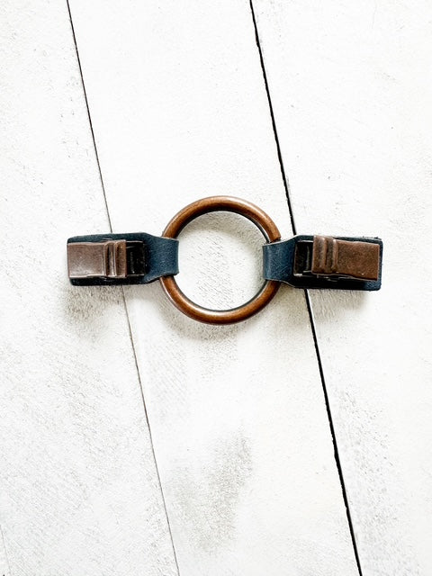 Copper O-Ring w/ Studded Blue Leather
