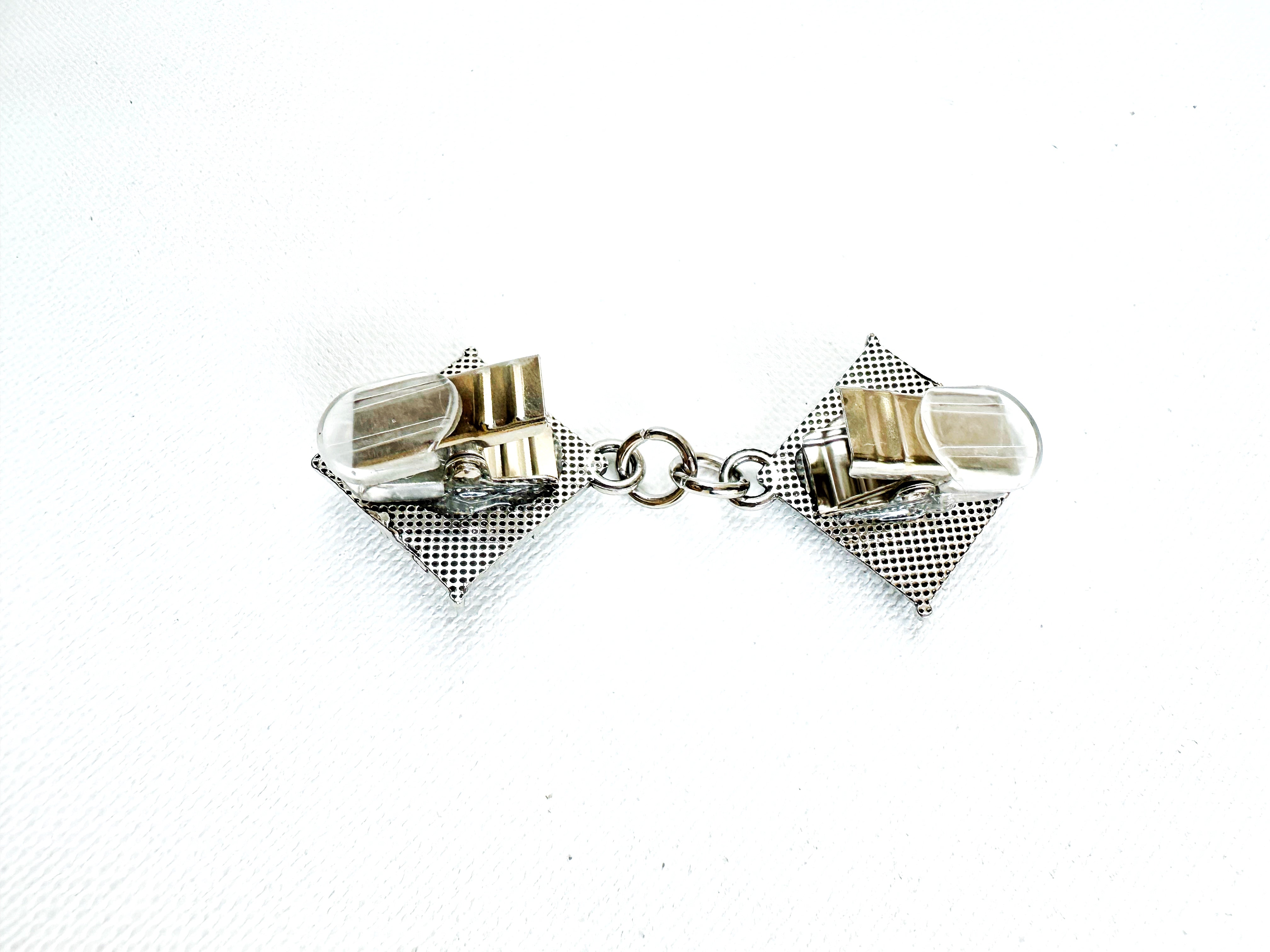 Silver Double Diamonds Cinch Clip for Dresses, Sweaters