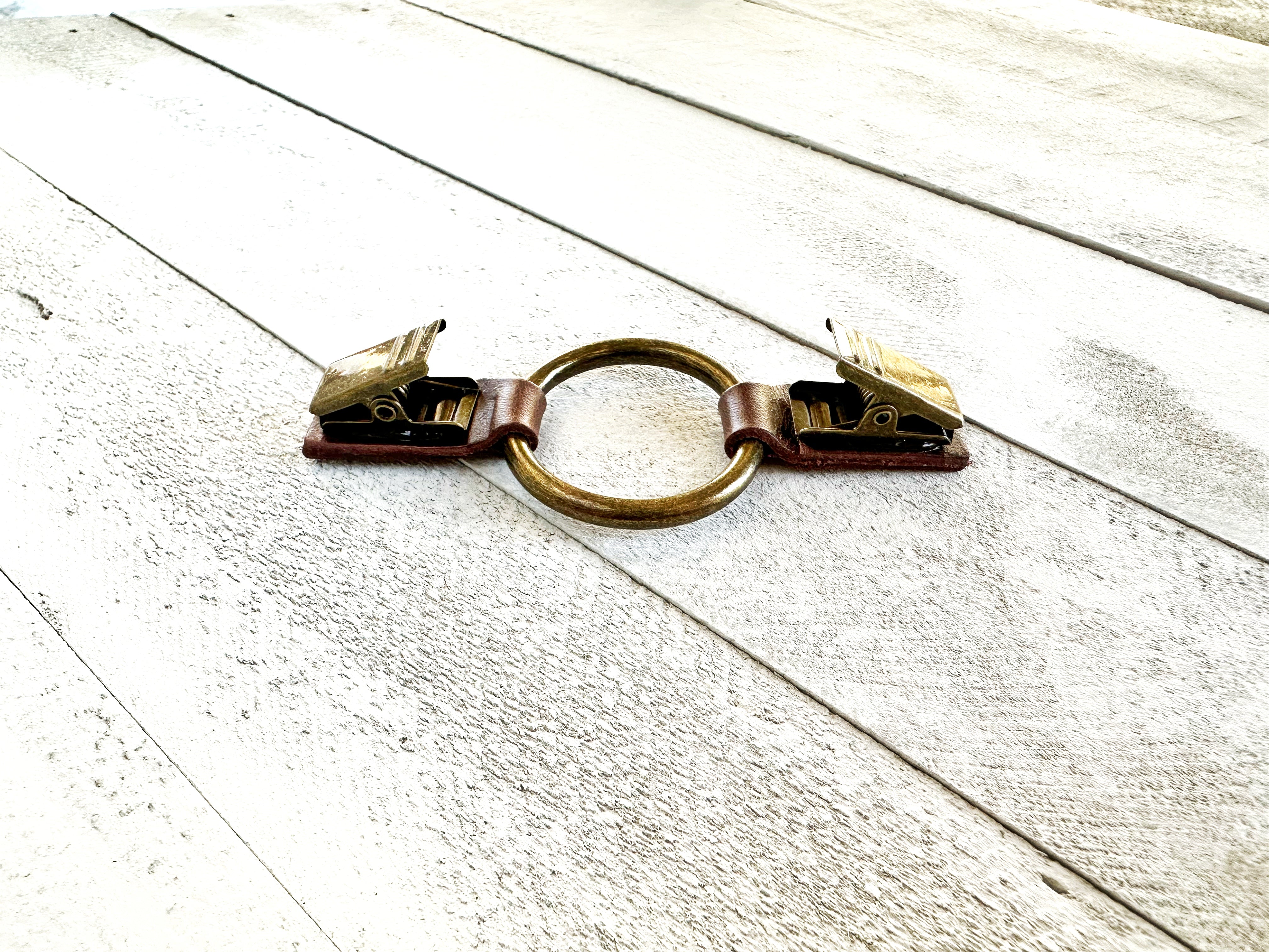 Bronze O-Ring w/ Studded Black Leather