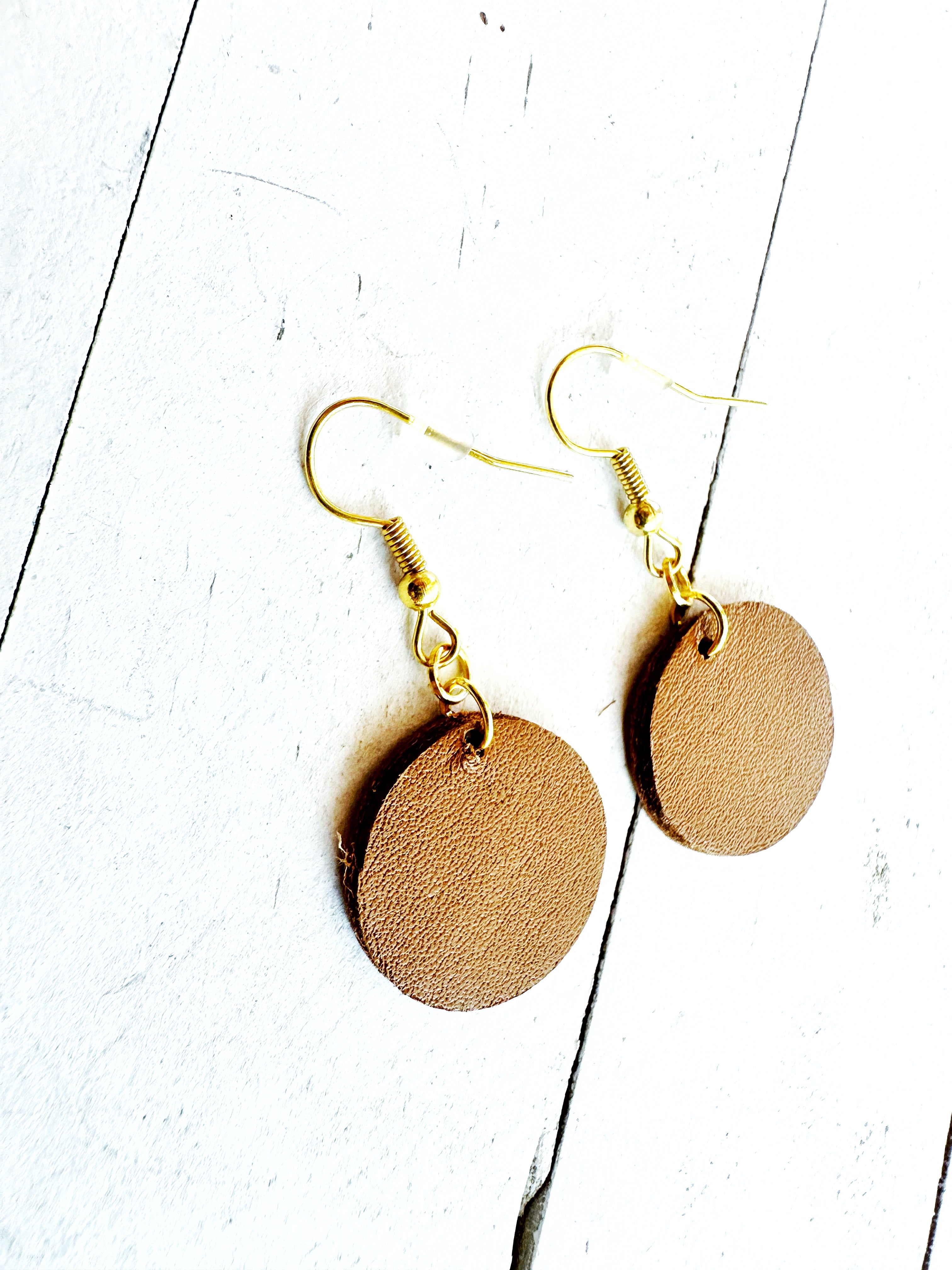 "Impressions" Embossed Leather Sphere Earrings