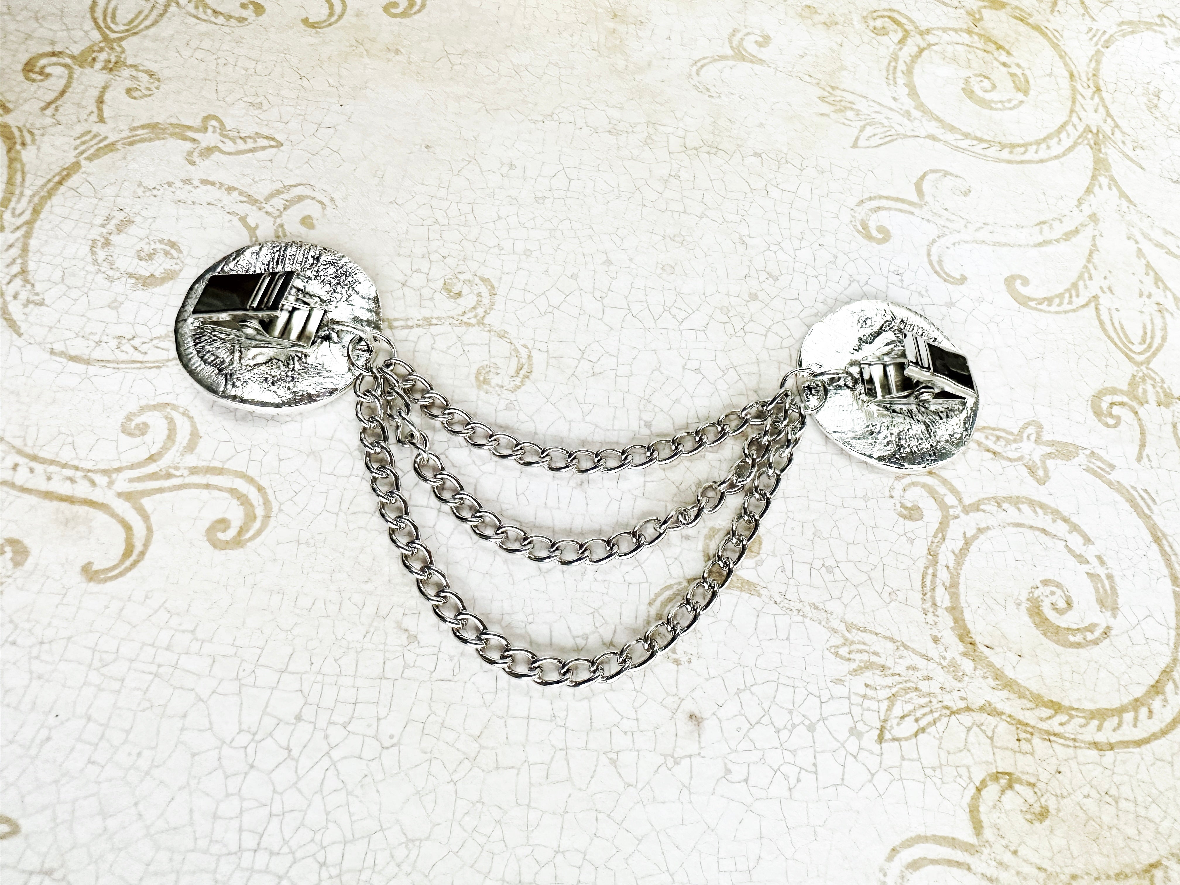 NEW* Medieval Medallions - Silver w/ Triple Drape Chain | K-404