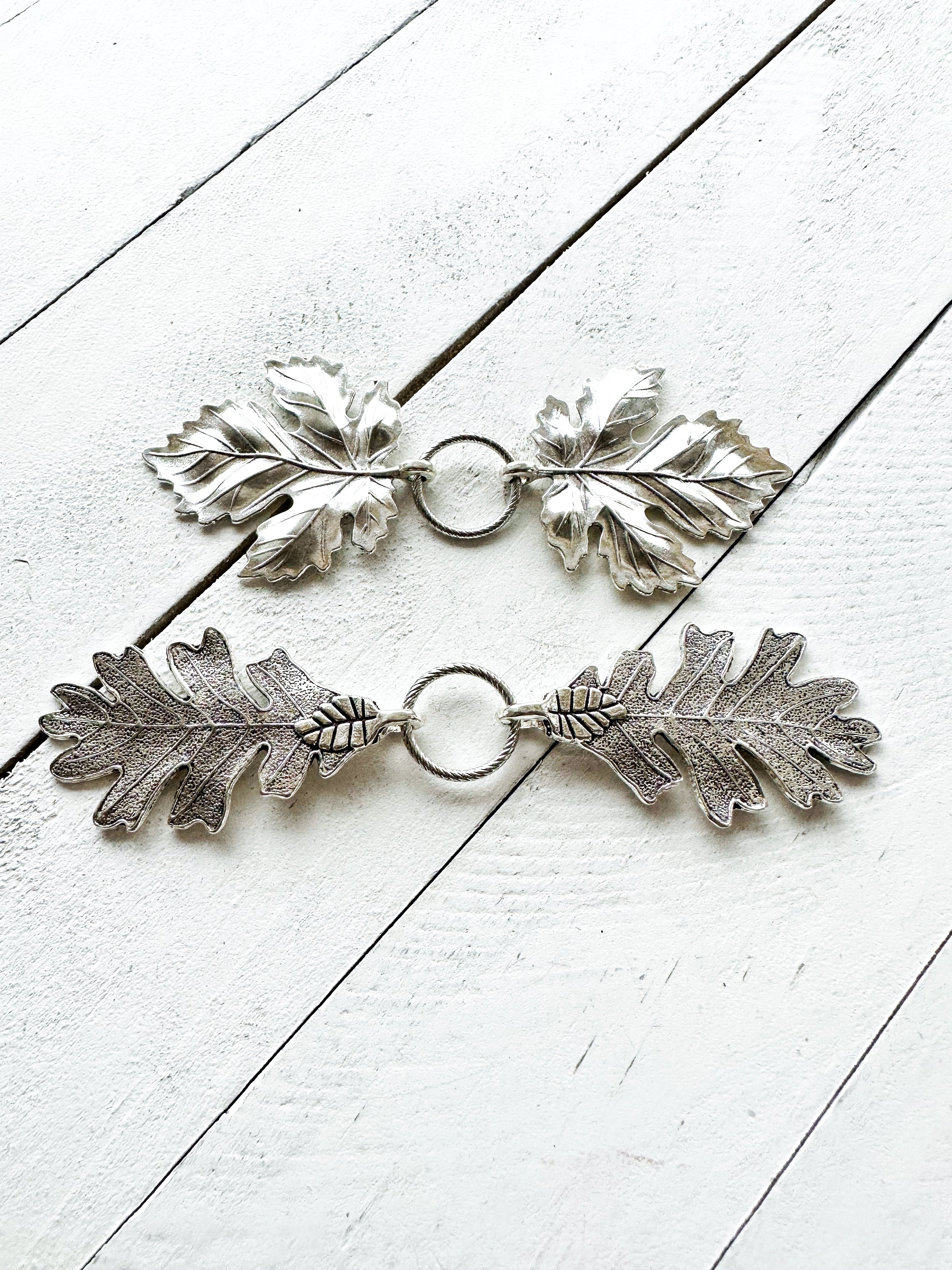 Terebinth" Silver Oak Leaf Cloak Clasp | K-206