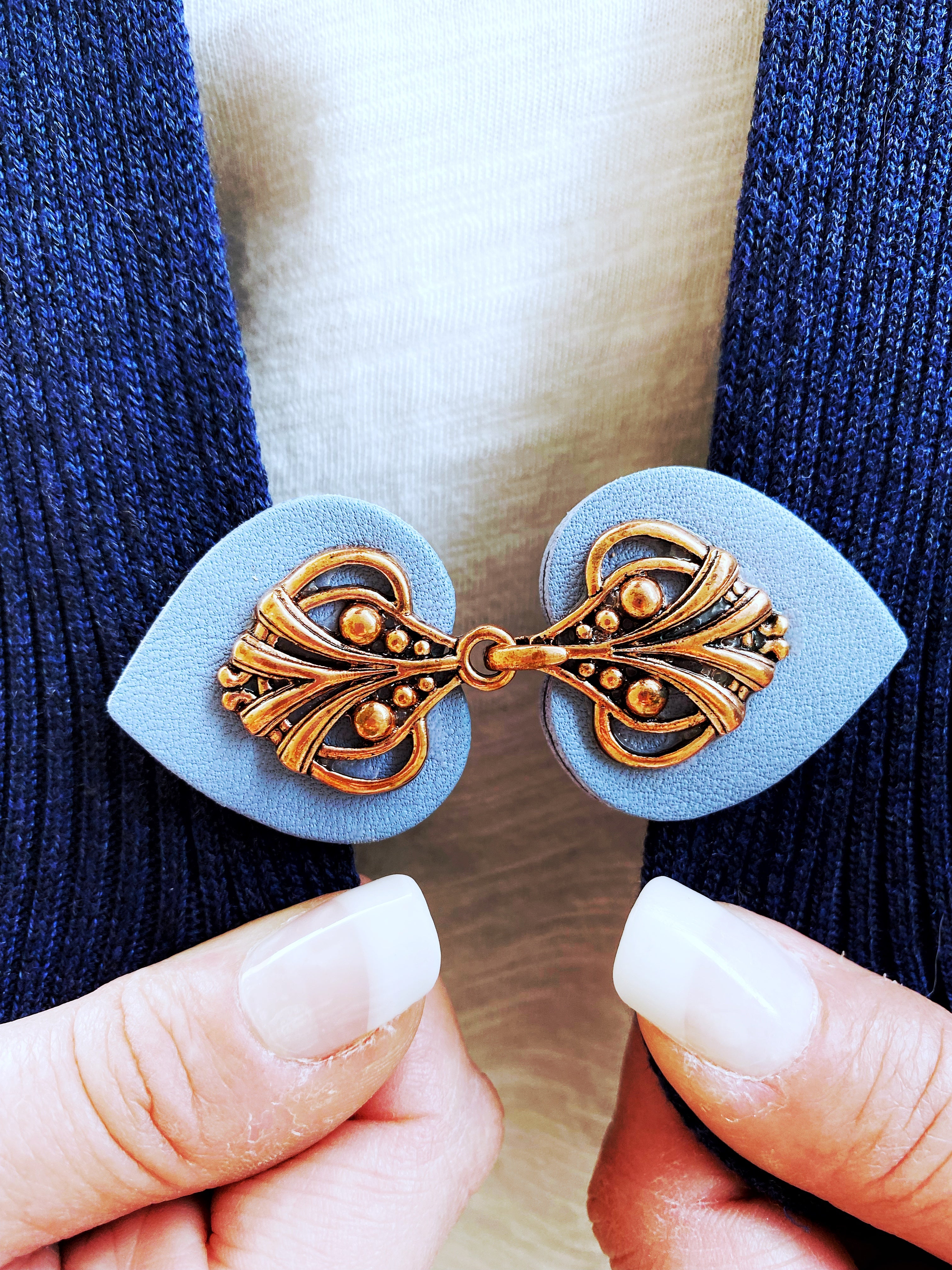 "Myriad" Copper on Light Blue | Dress Your Best Collection | K-131